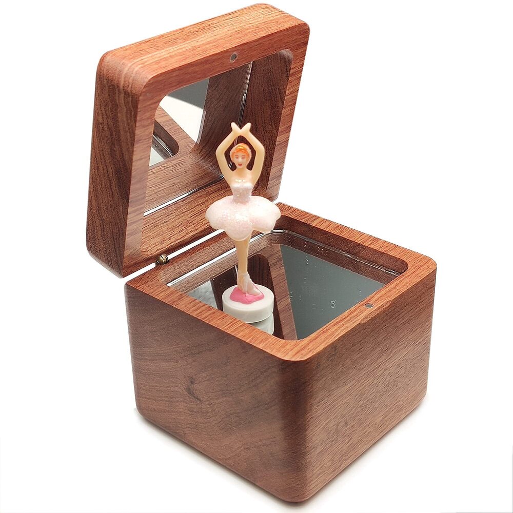 5734 18 Note Wind Up Solid Wood Ballerina Girl Music Box
